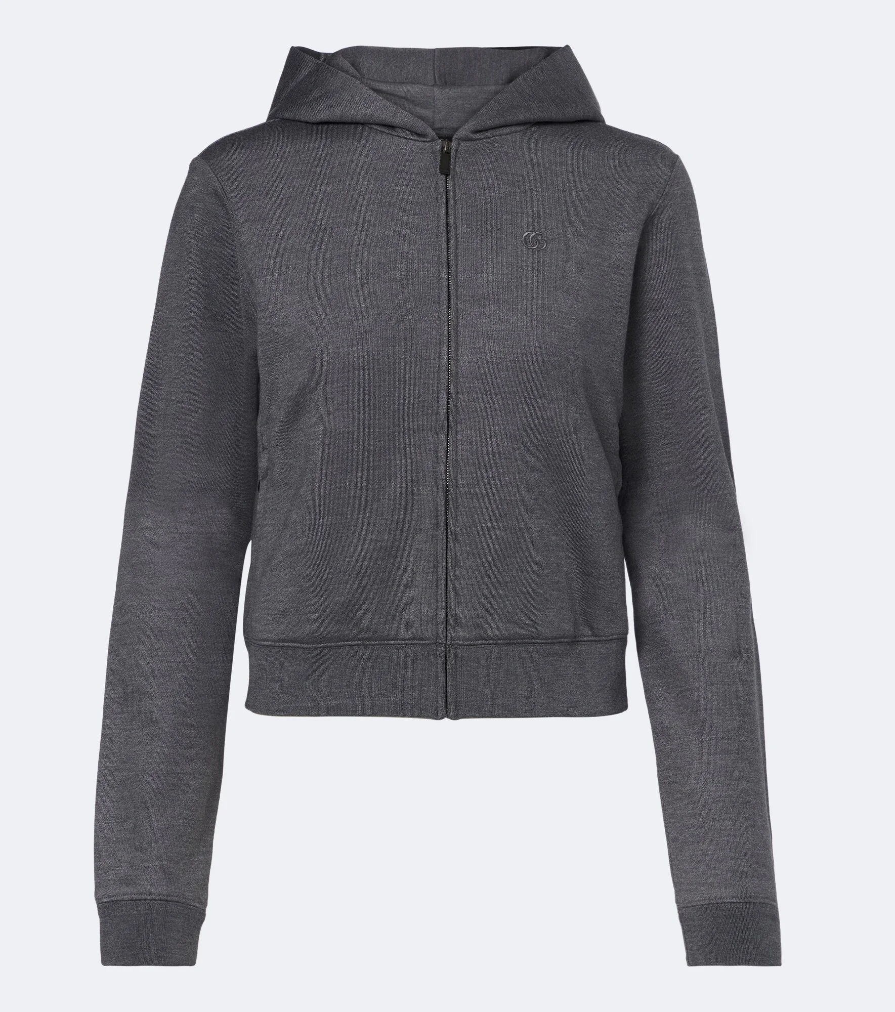 Cotton and silk zip-up hoodie - 1