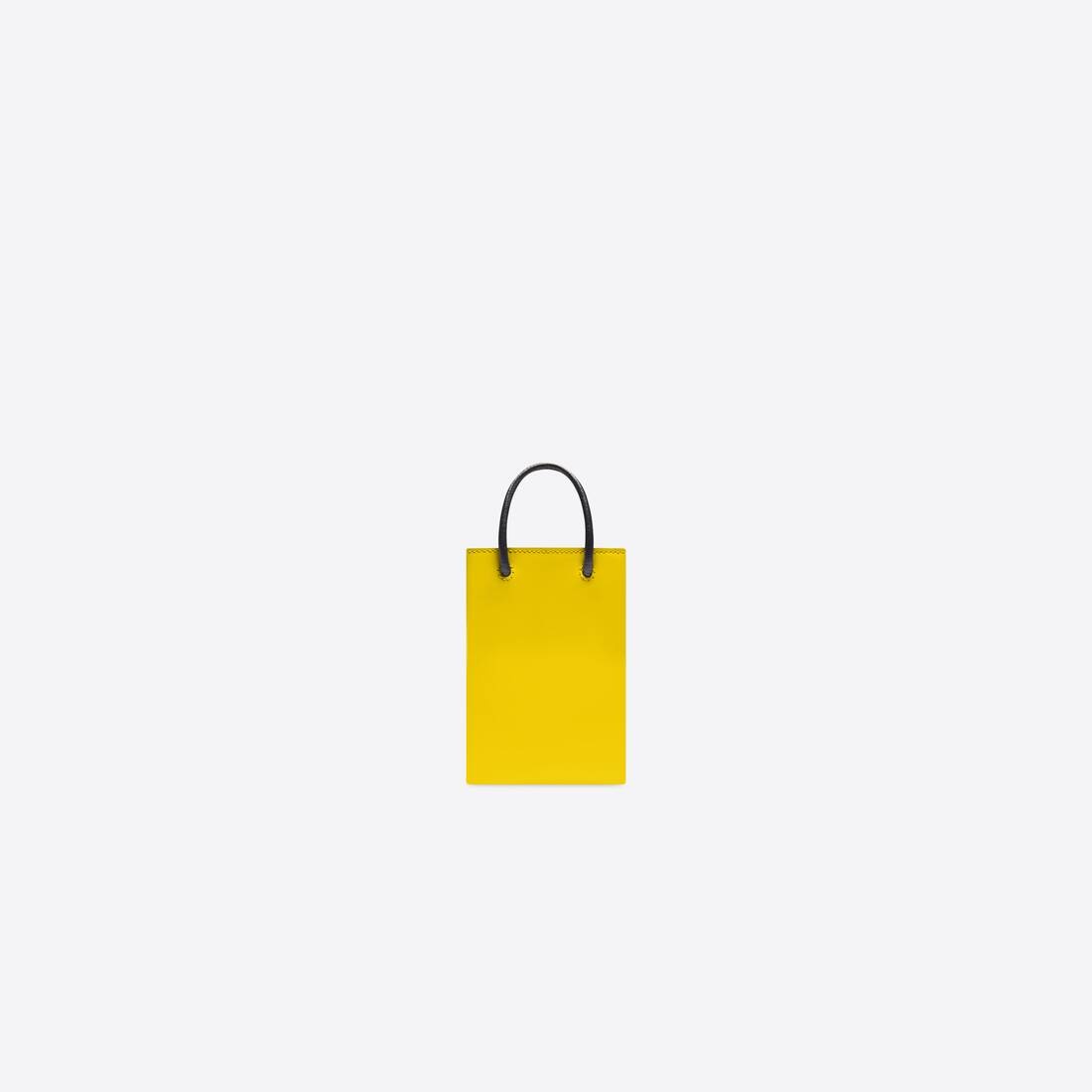 The Simpsons Tm & © 20th Television Mini Shopping Bag In Shiny Box Calfskin in Yellow - 3