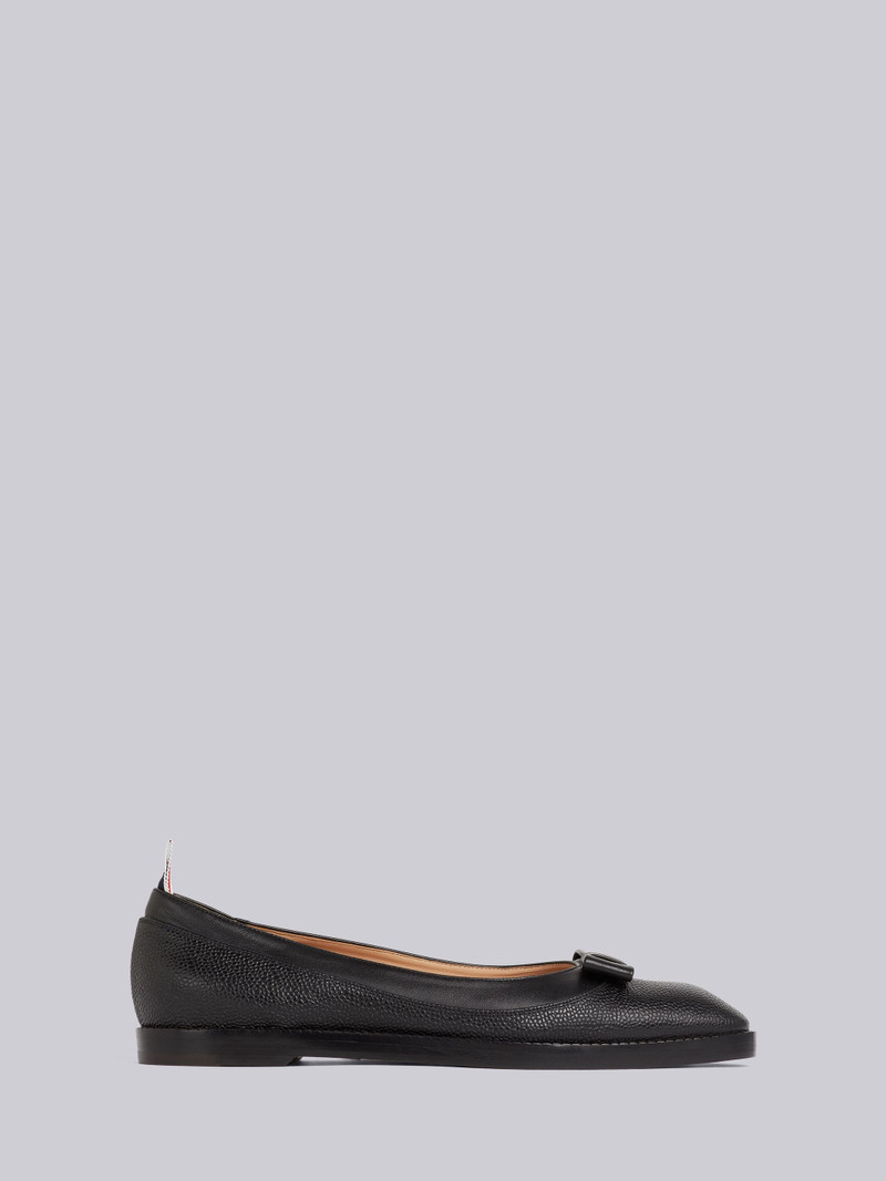 Black Pebbled Calfskin Tuxedo Bow Ballerina 1