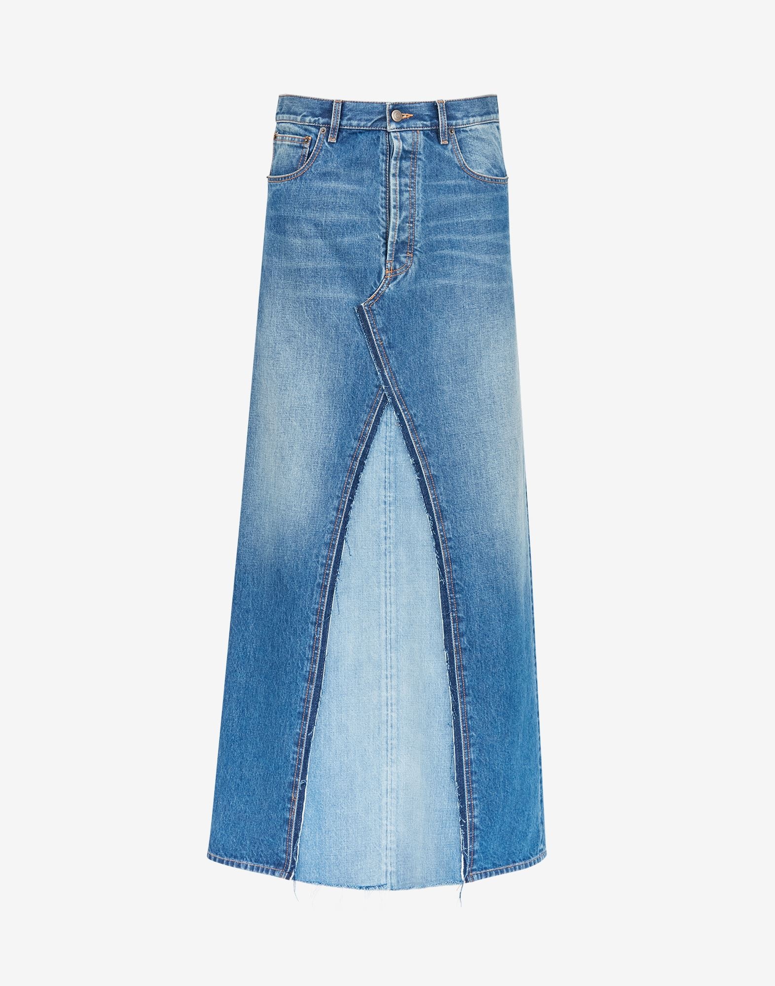 Two-tone denim skirt - 1