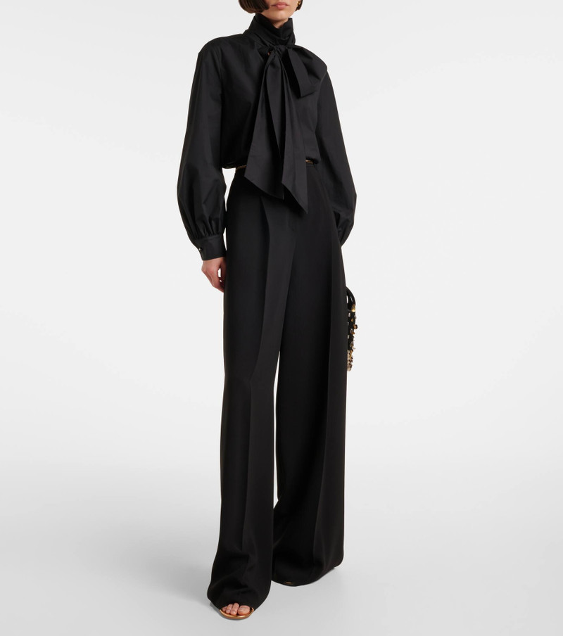 Max Mara Bosforo bow-detail cotton-blend blouse outlook