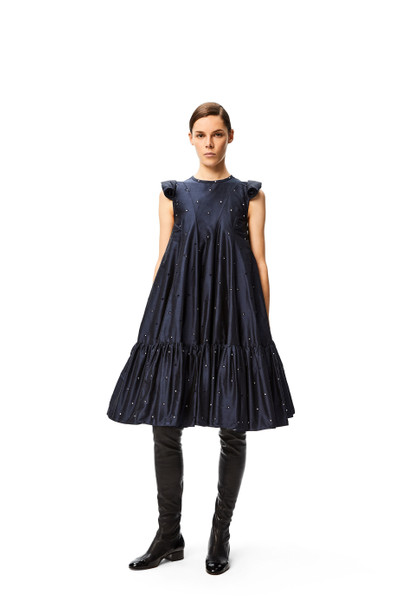 Loewe Pearls embroidery A- line dress in silk outlook