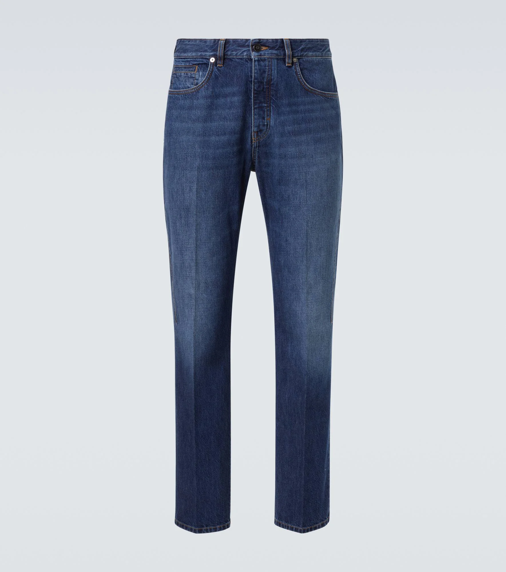 Faded mid-rise straight jeans - 1