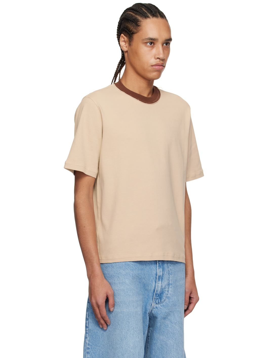 Brown Normal 1/1 Rib T-shirt - 2