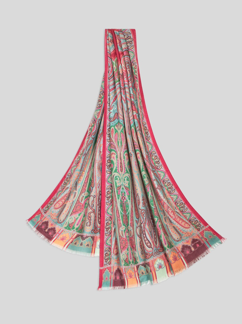 PAISLEY 실크와 CASHMERE SCARF - 1