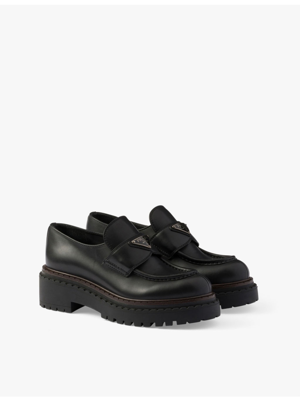 Double Chocolate brand-plaque leather loafers - 3