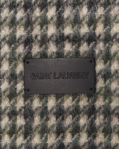 SAINT LAURENT pied de poule scarf in wool and cashmere jacquard outlook