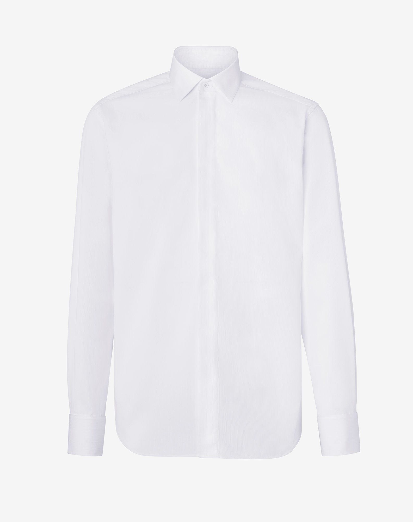 Optical white smoking cotton shirt - 1