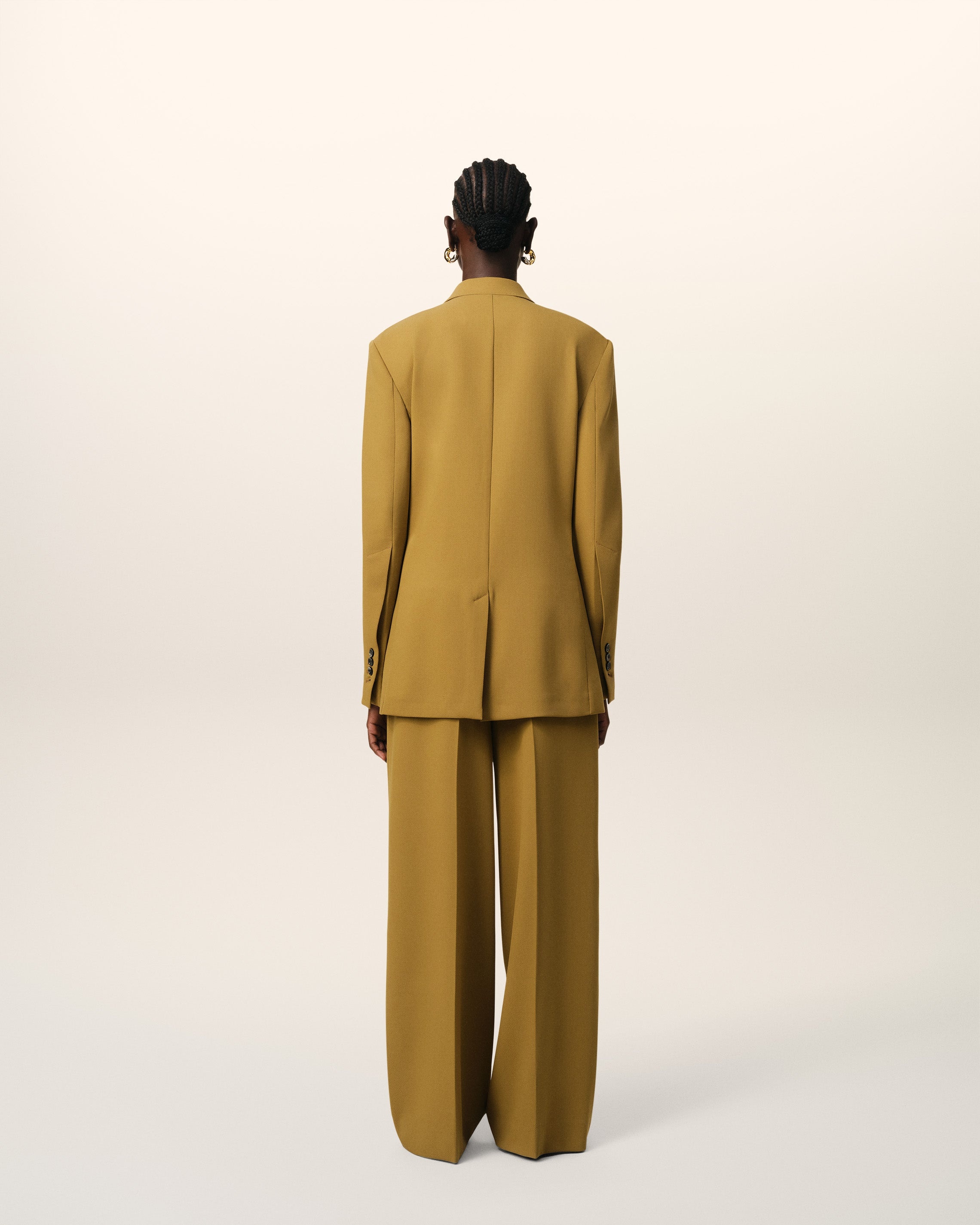 MUSTARD WOOL SEMI-LINED JACKET - 5