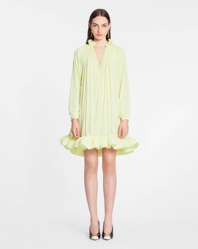 Lanvin LONG SLEEVE MINI DRESS WITH RUFFLES IN CHARMEUSE outlook