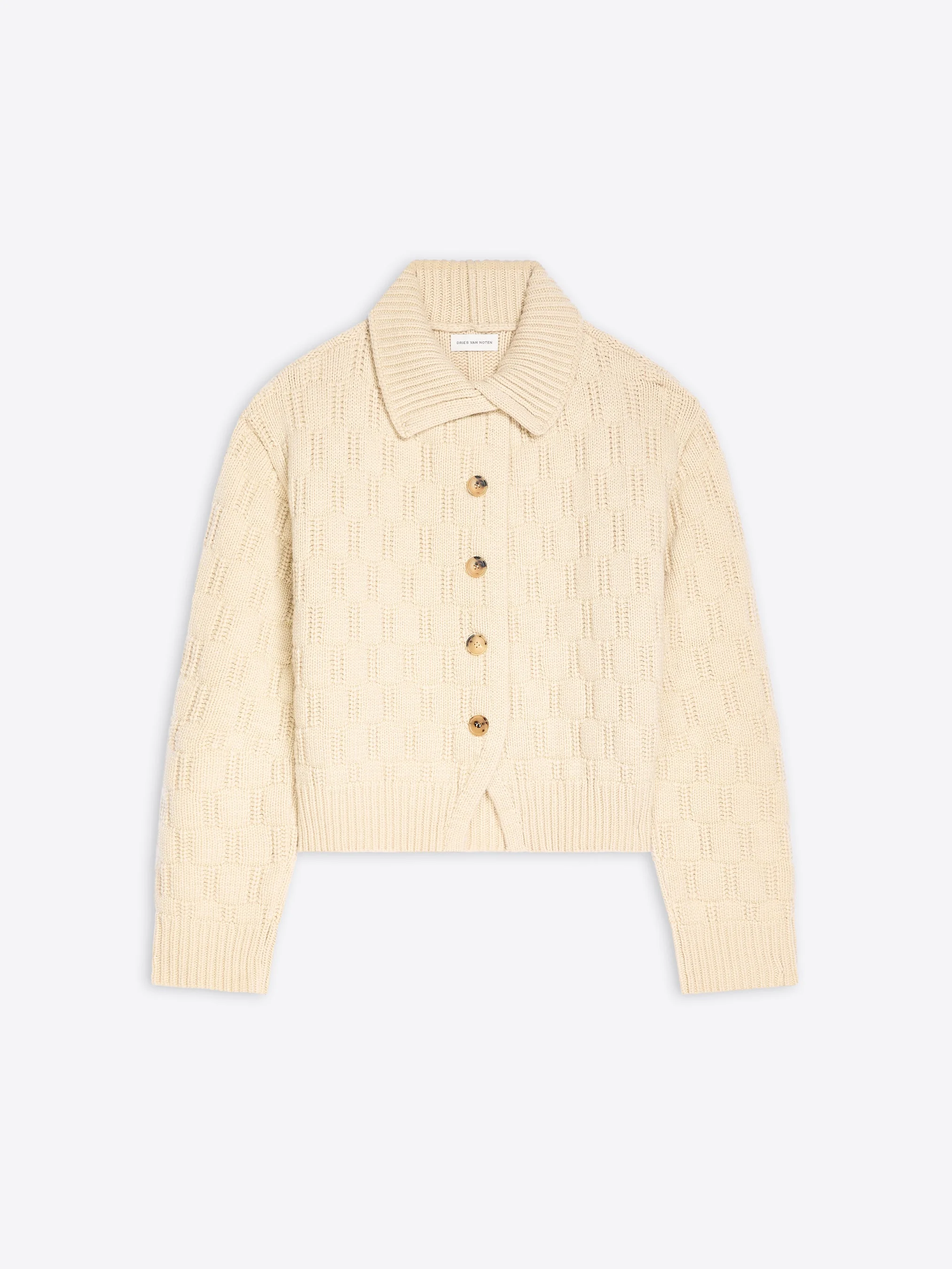 TEXTURED WOOL CARDIGAN - 1