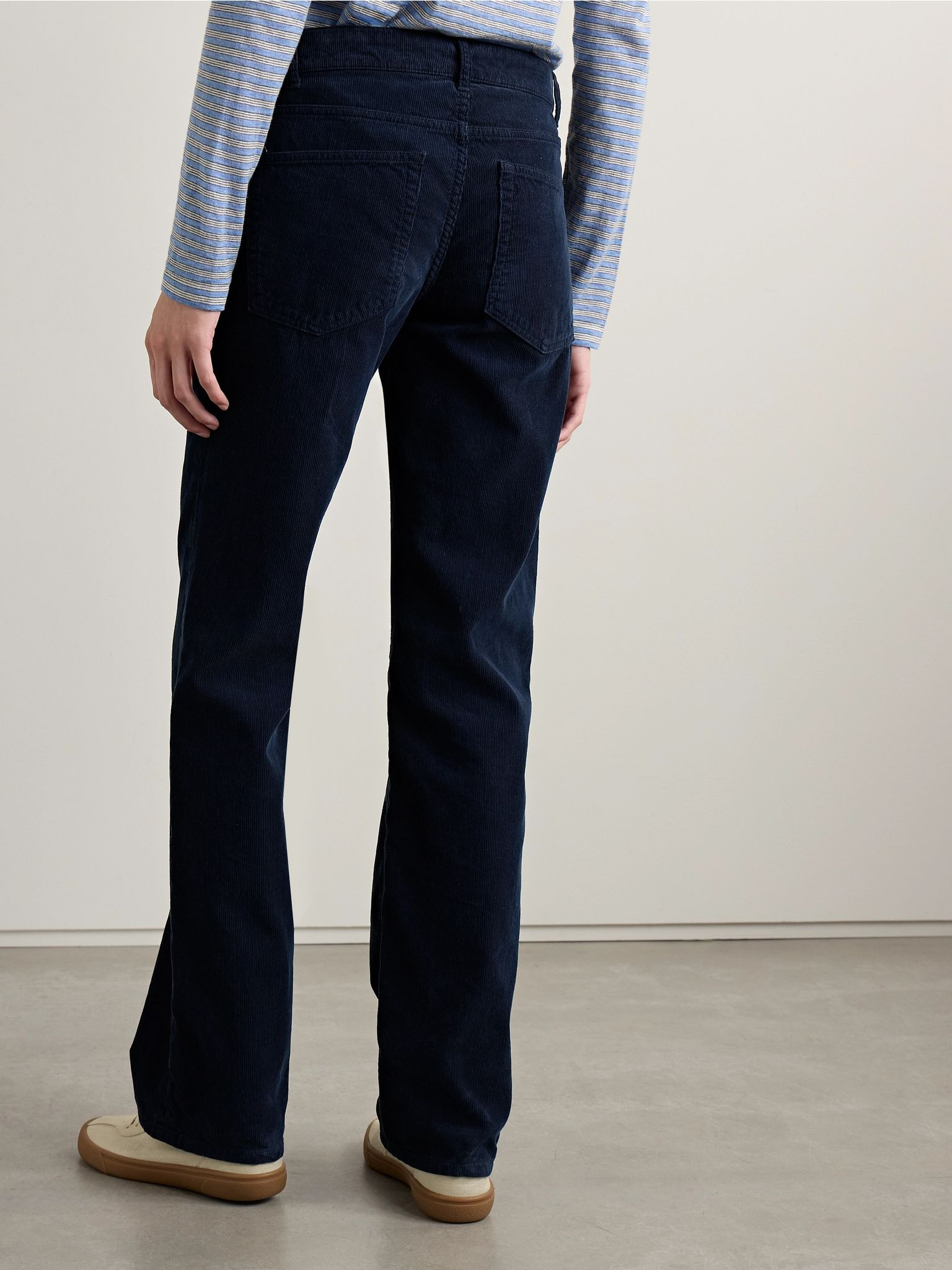 Carlyl cotton-corduroy straight-leg pants Blue - 4