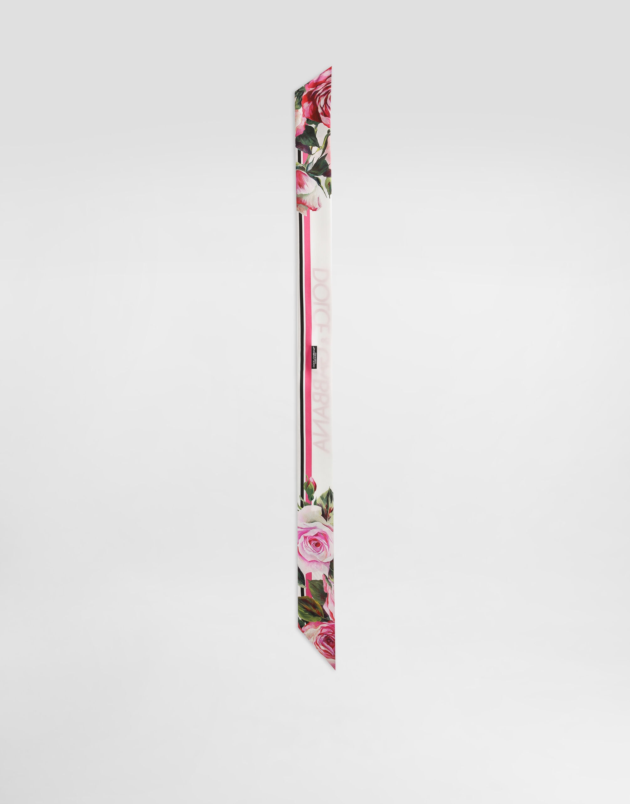 Rose-print twill headscarf (6x100) - 2