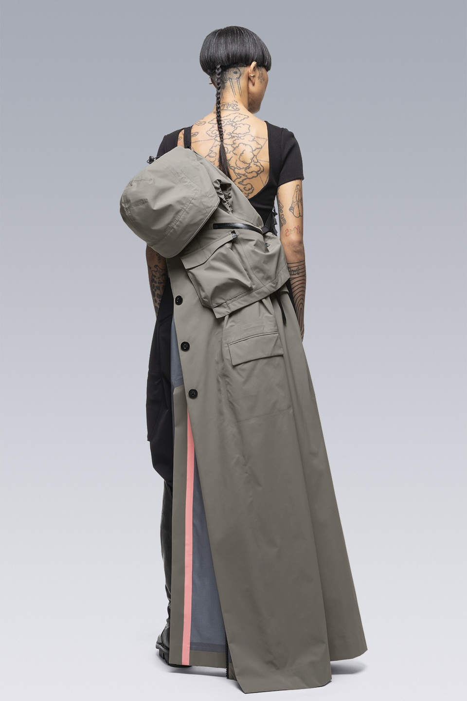 SAC-J6010 sacai / ACRONYM Trench Dress Alpha Green - 19