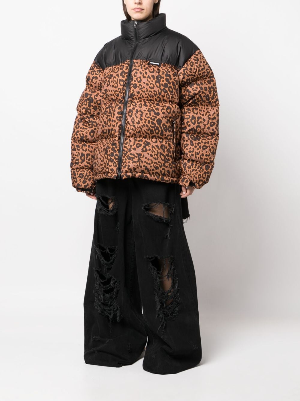 zip-fastening padded jacket - 2
