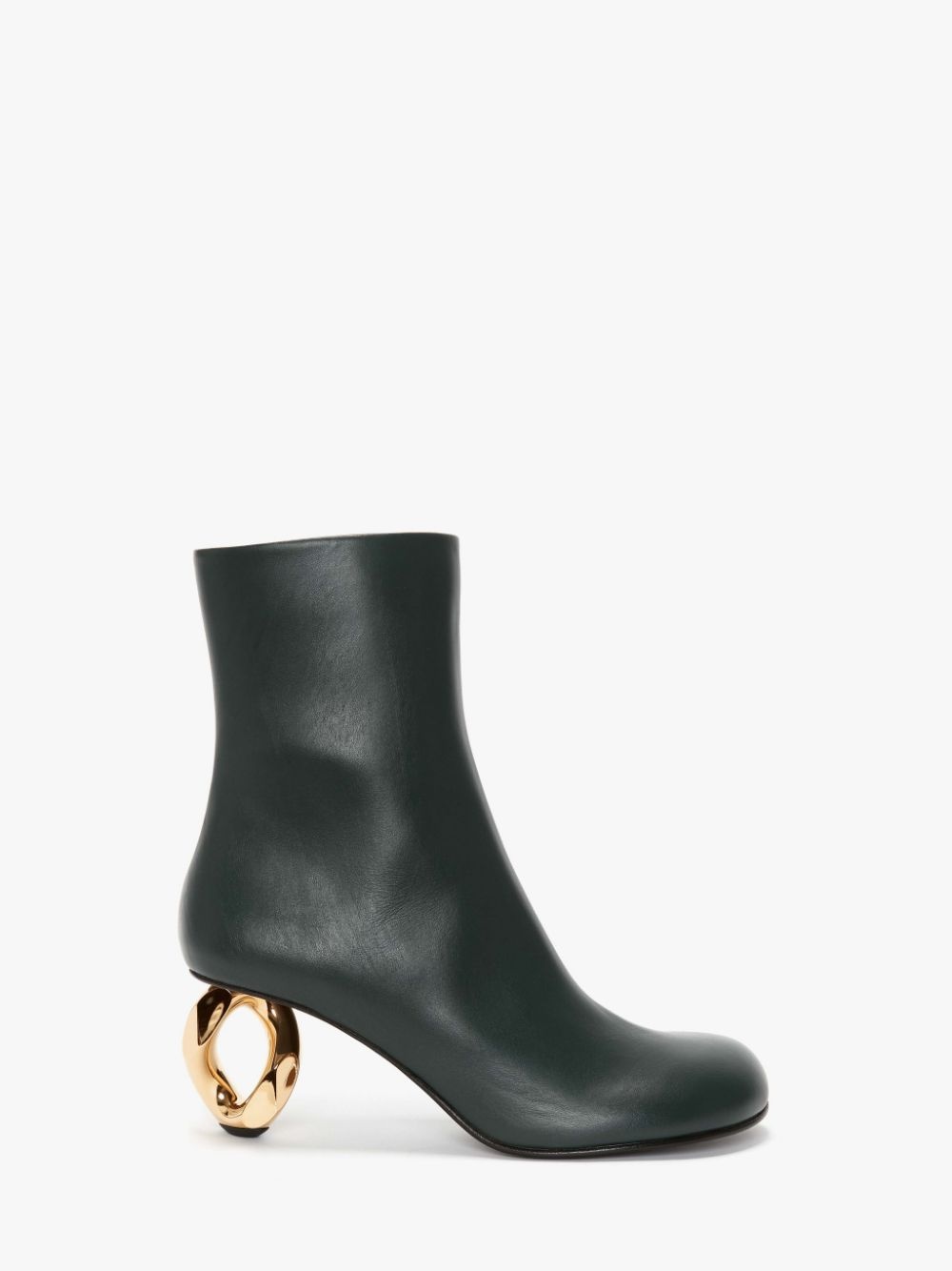 LEATHER CHAIN ANKLE BOOTS - 1