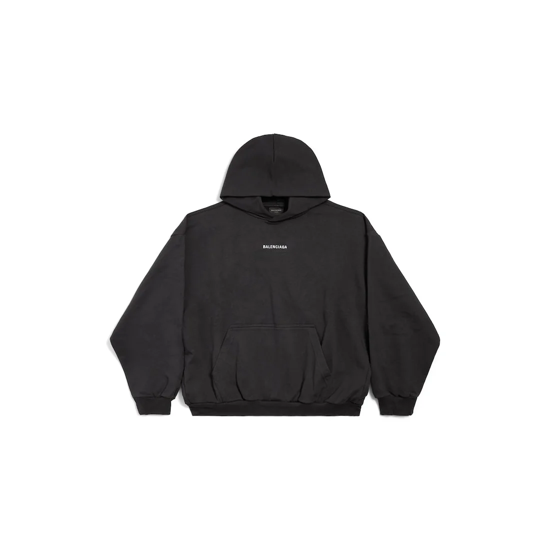 New Balenciaga Back Hoodie Medium Fit in Black - 1