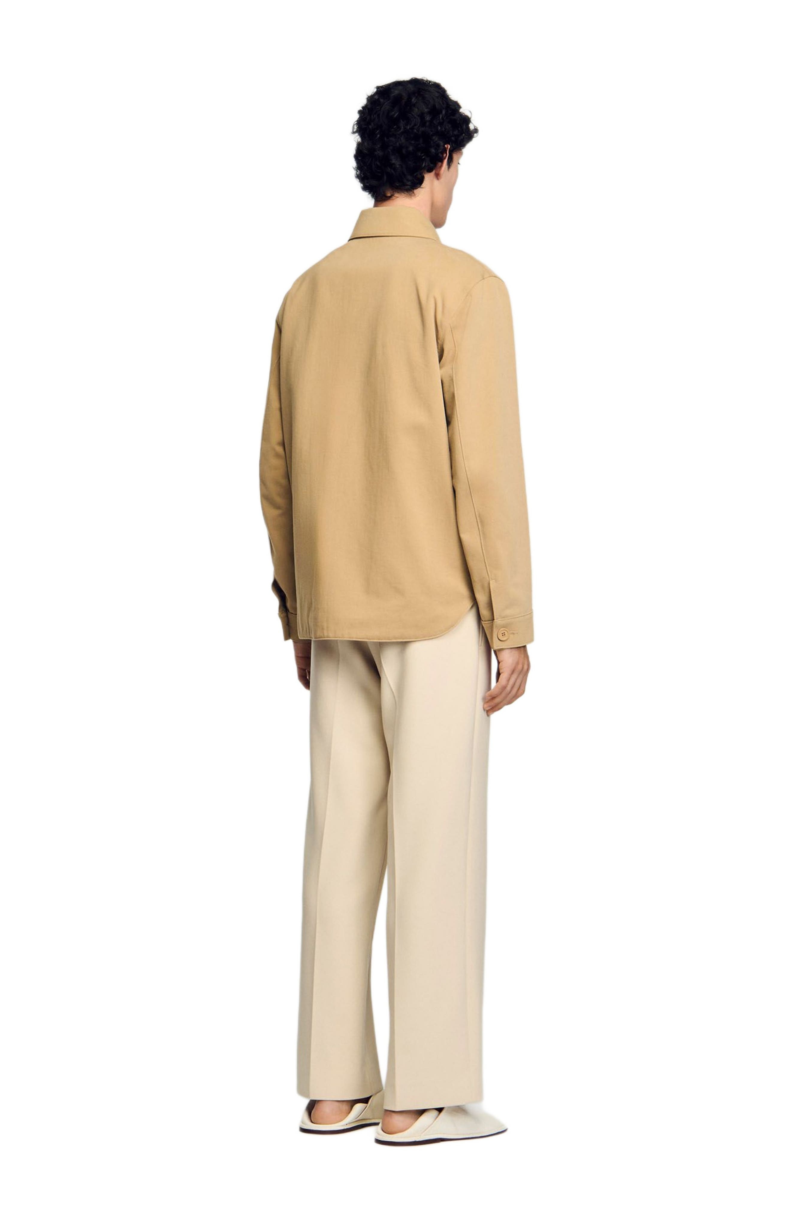 SANDRO Overshirt with pockets in Sand. at Nordstrom - 2