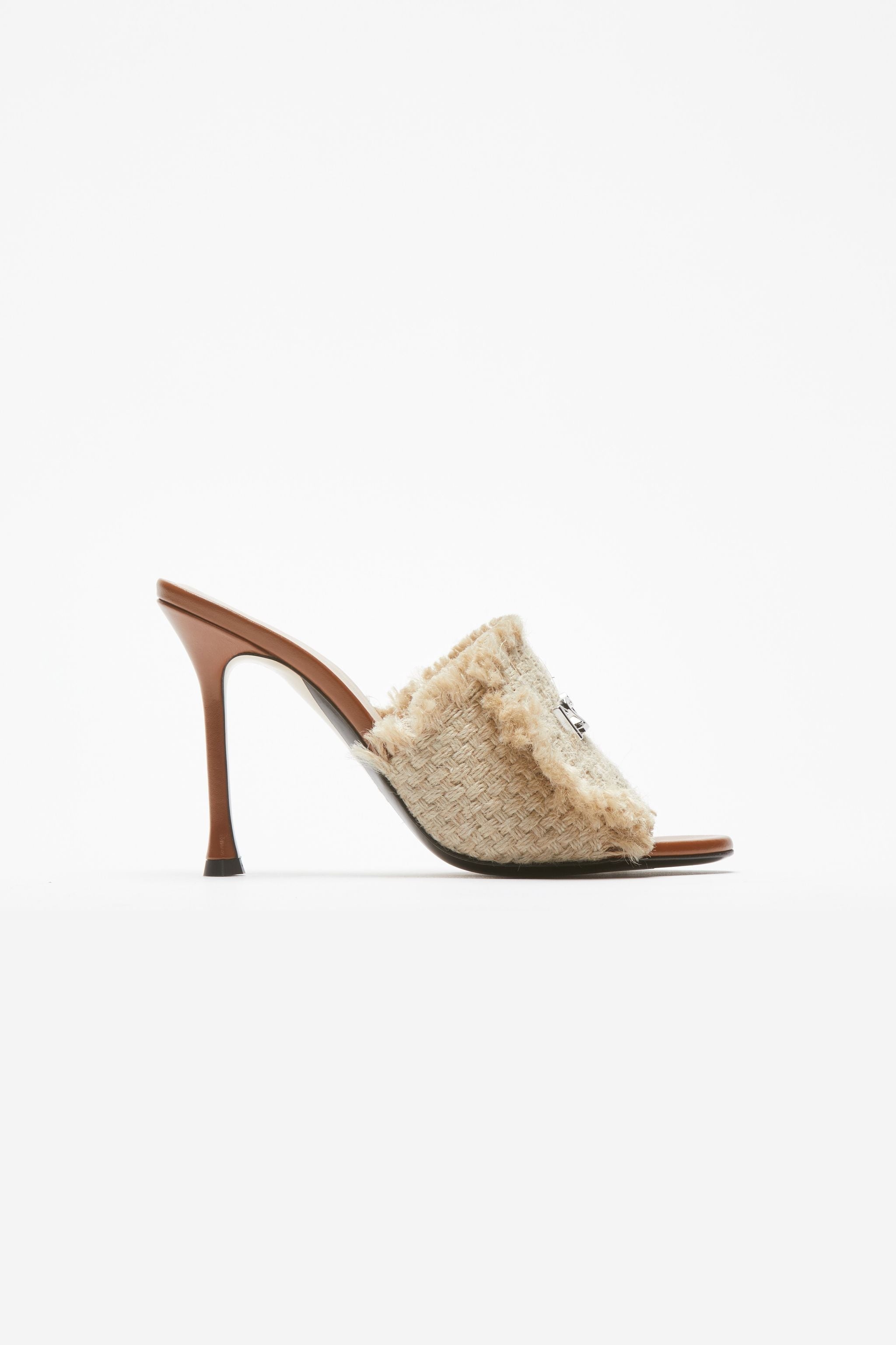 LOGO PLAQUE WOVEN MULES - 1