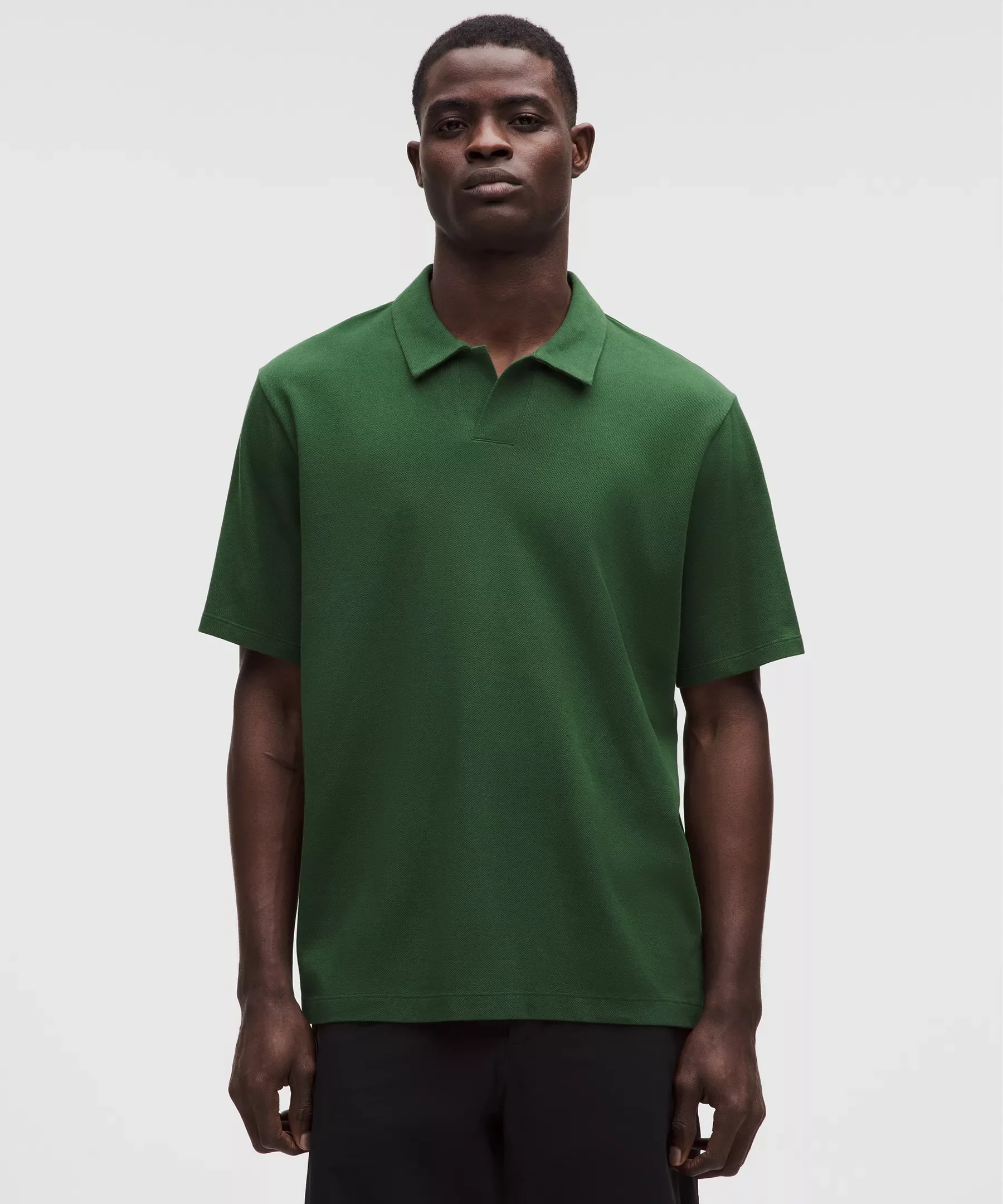 Pique Performance Johnny-Collar Short-Sleeve Shirt - 1