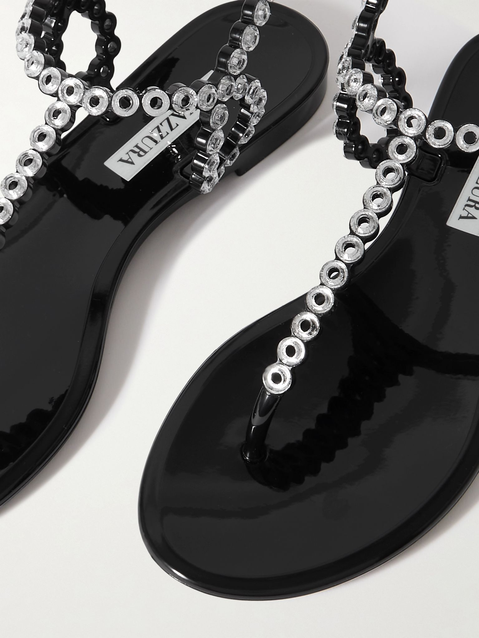 Almost Bare crystal-embellished PVC sandals Black - 4