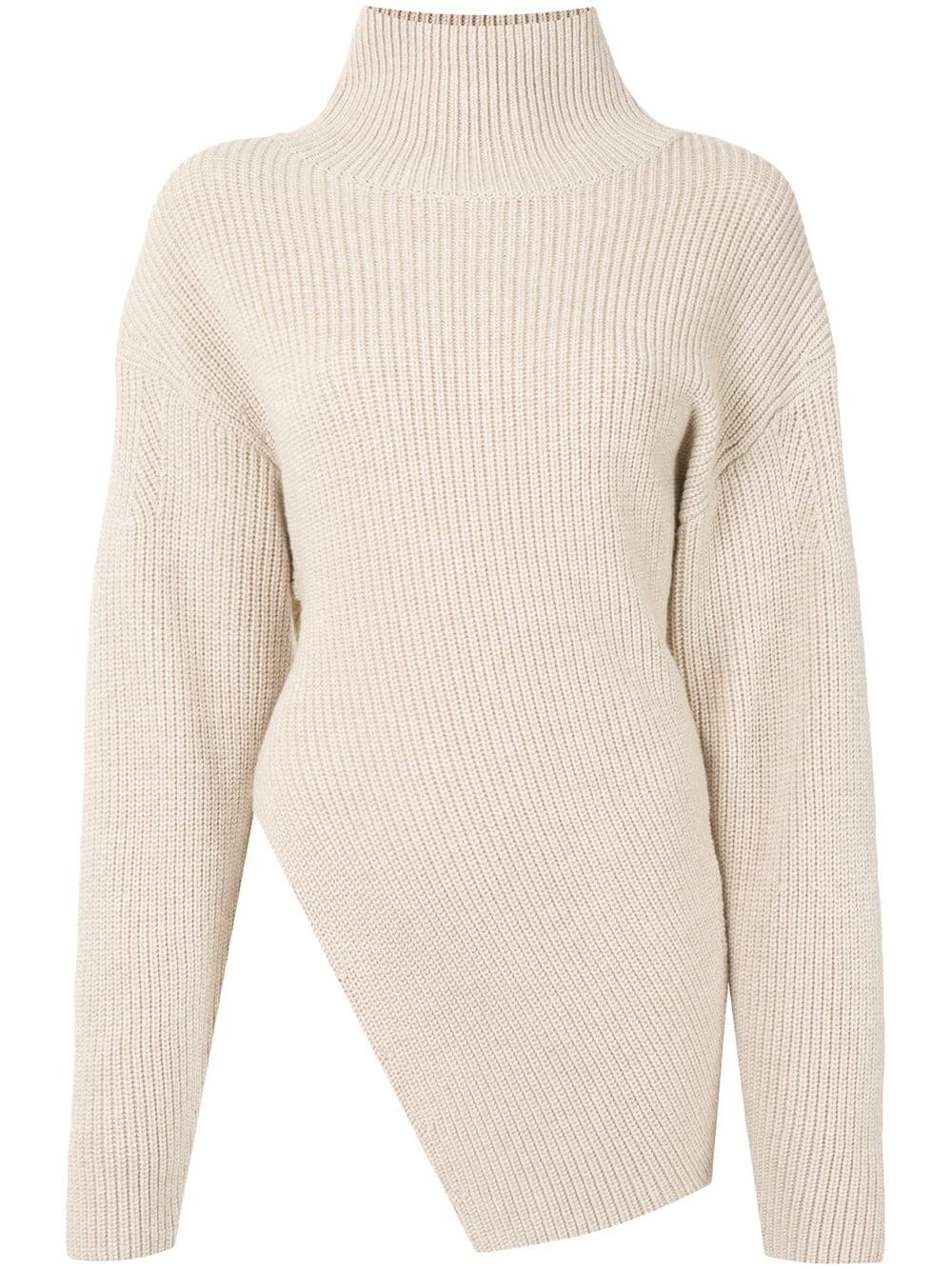 asymmetrical wool turtleneck jumper - 1