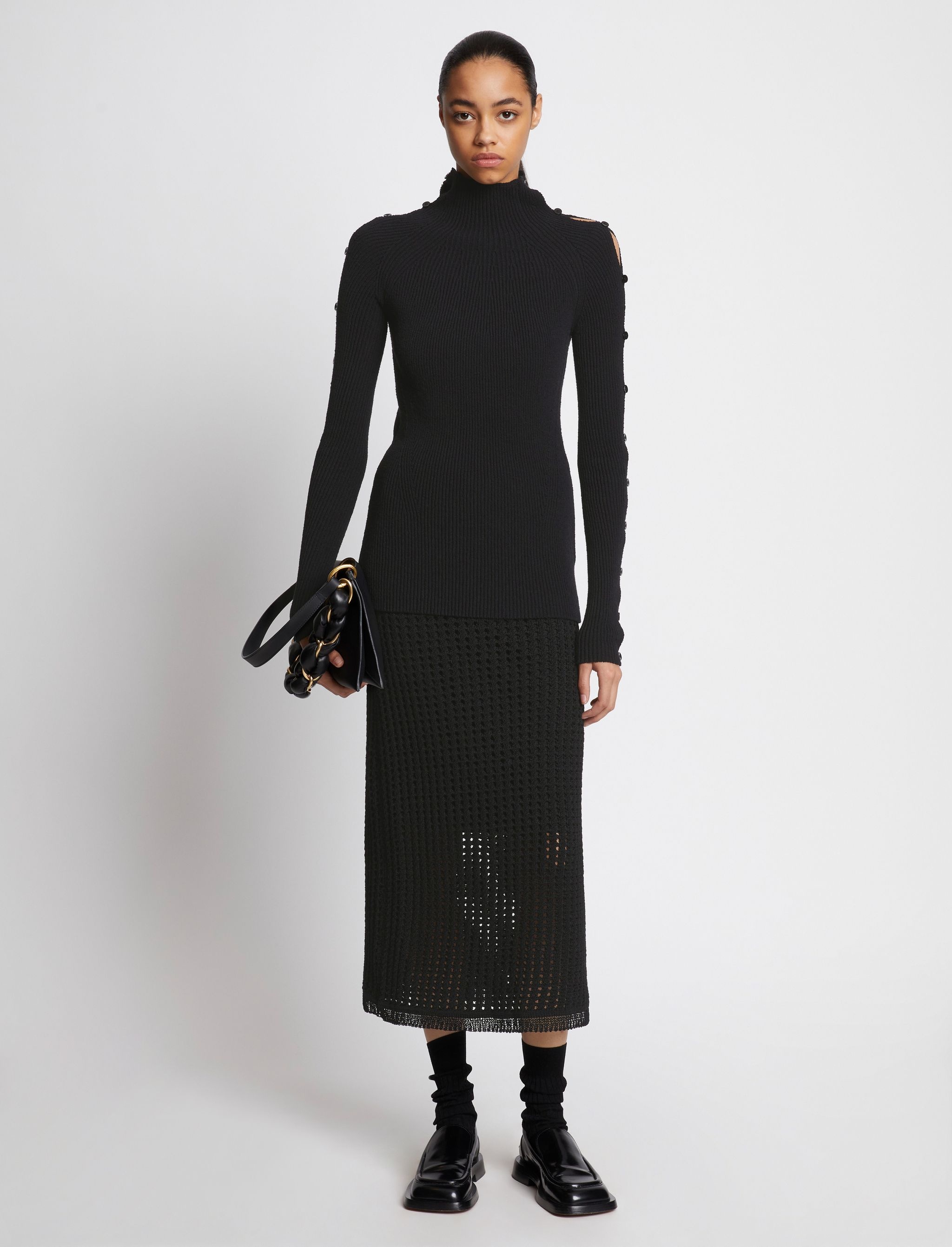 Cotton Rib Turtleneck Sweater - 3