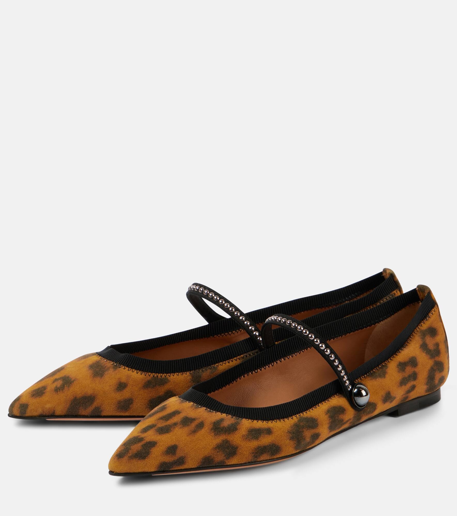 Romy leopard-print suede ballet flats - 5