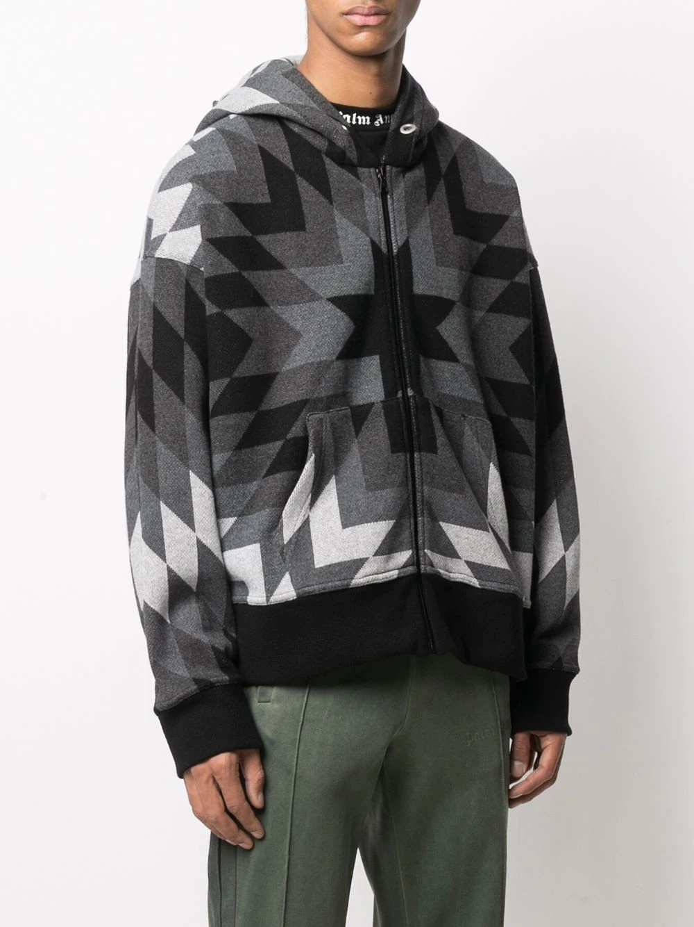 geometric-patterned hoodie - 4