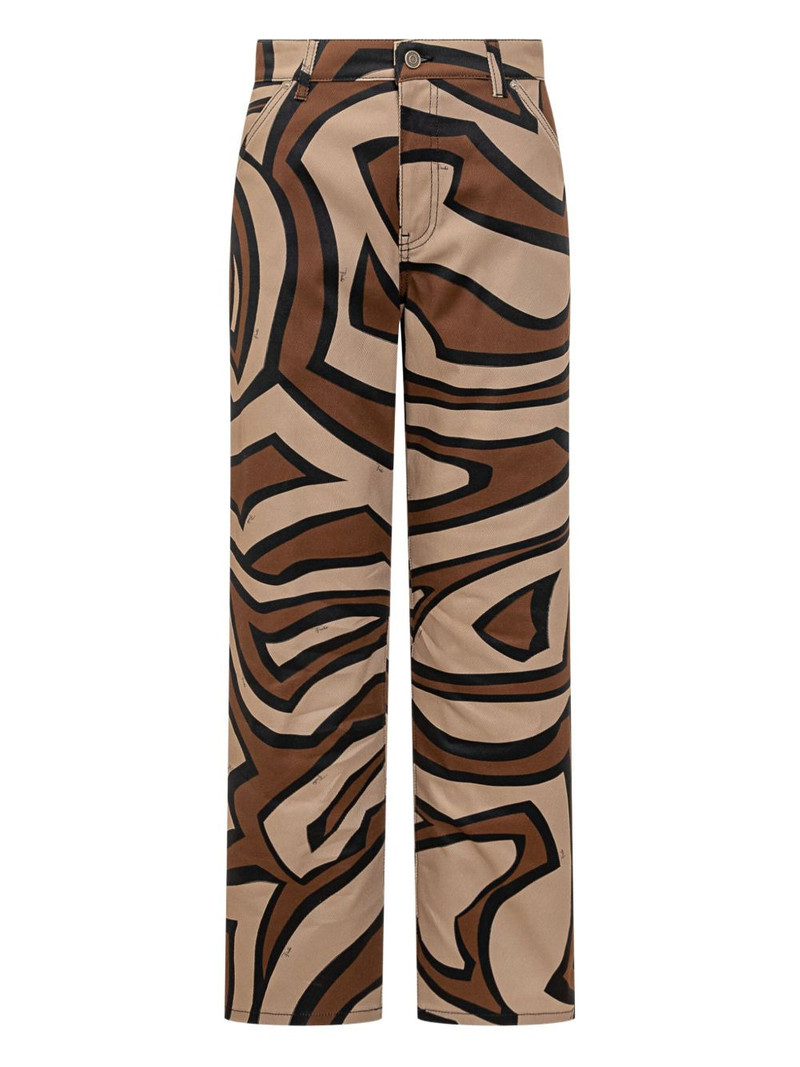 bottuned print trousers 1