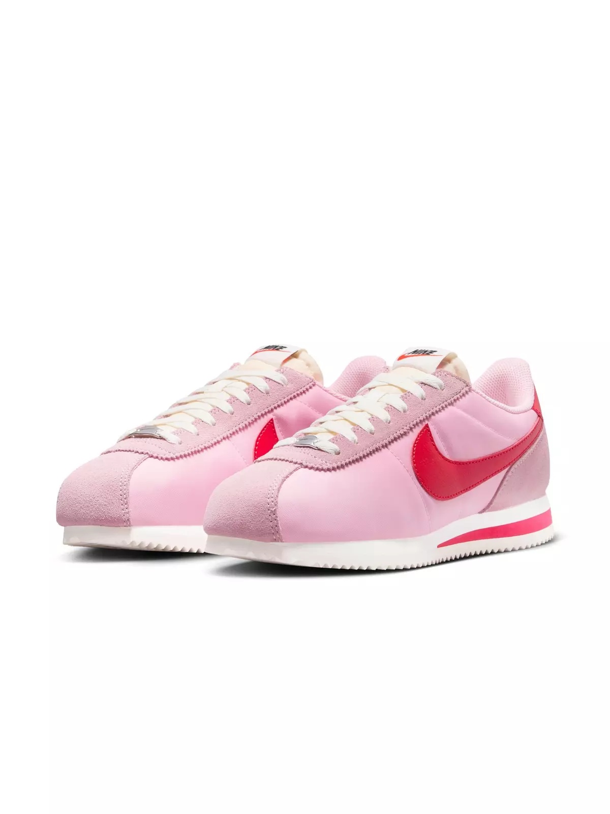 Cortez Textile "Med Soft Pink/Fire Red/Sail/Team Orange" Women's Shoe - 5