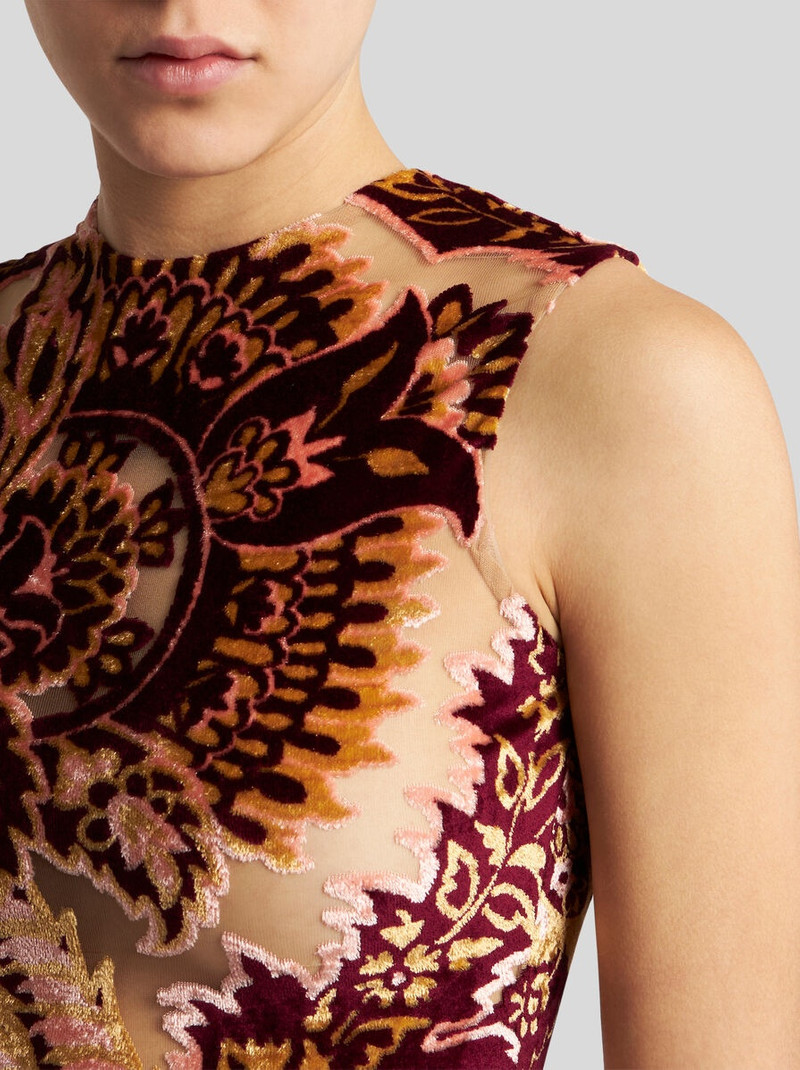 Etro TULLE AND JACQUARD VELVET DRESS outlook