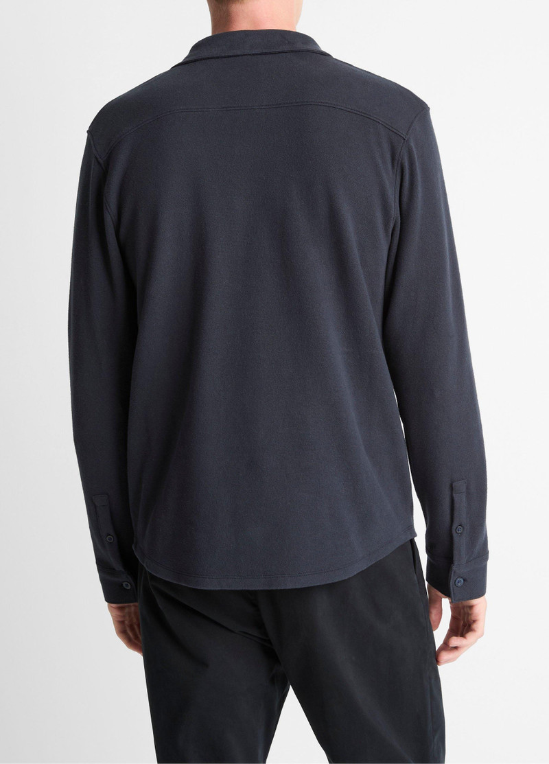 Vince Knit Cotton-Blend Button-Front Shirt outlook