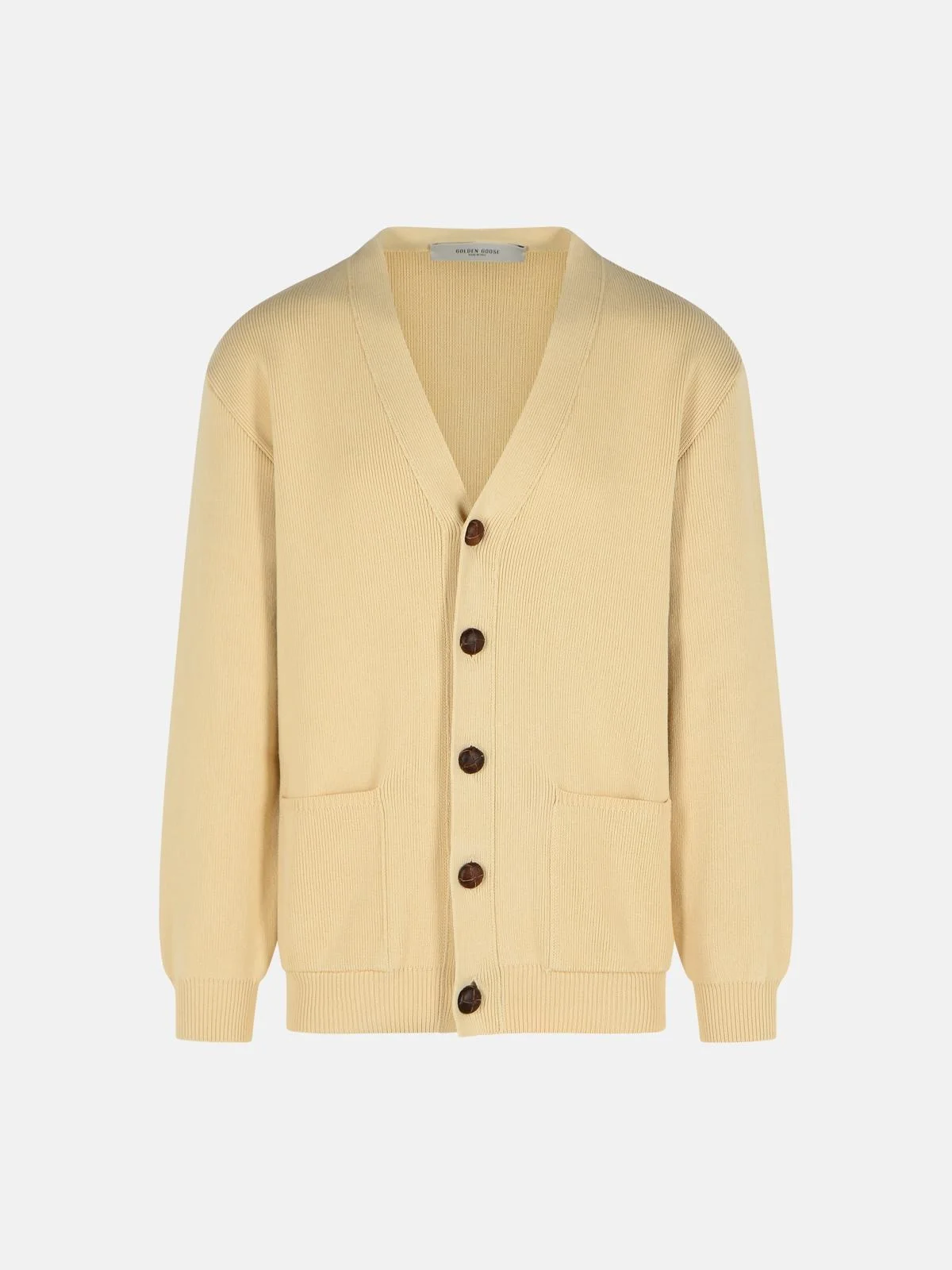 CARDIGAN IN BEIGE COTTON BLEND - 1