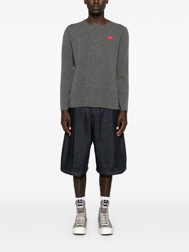 Comme des Garçons PLAY heart-patch wool jumper outlook