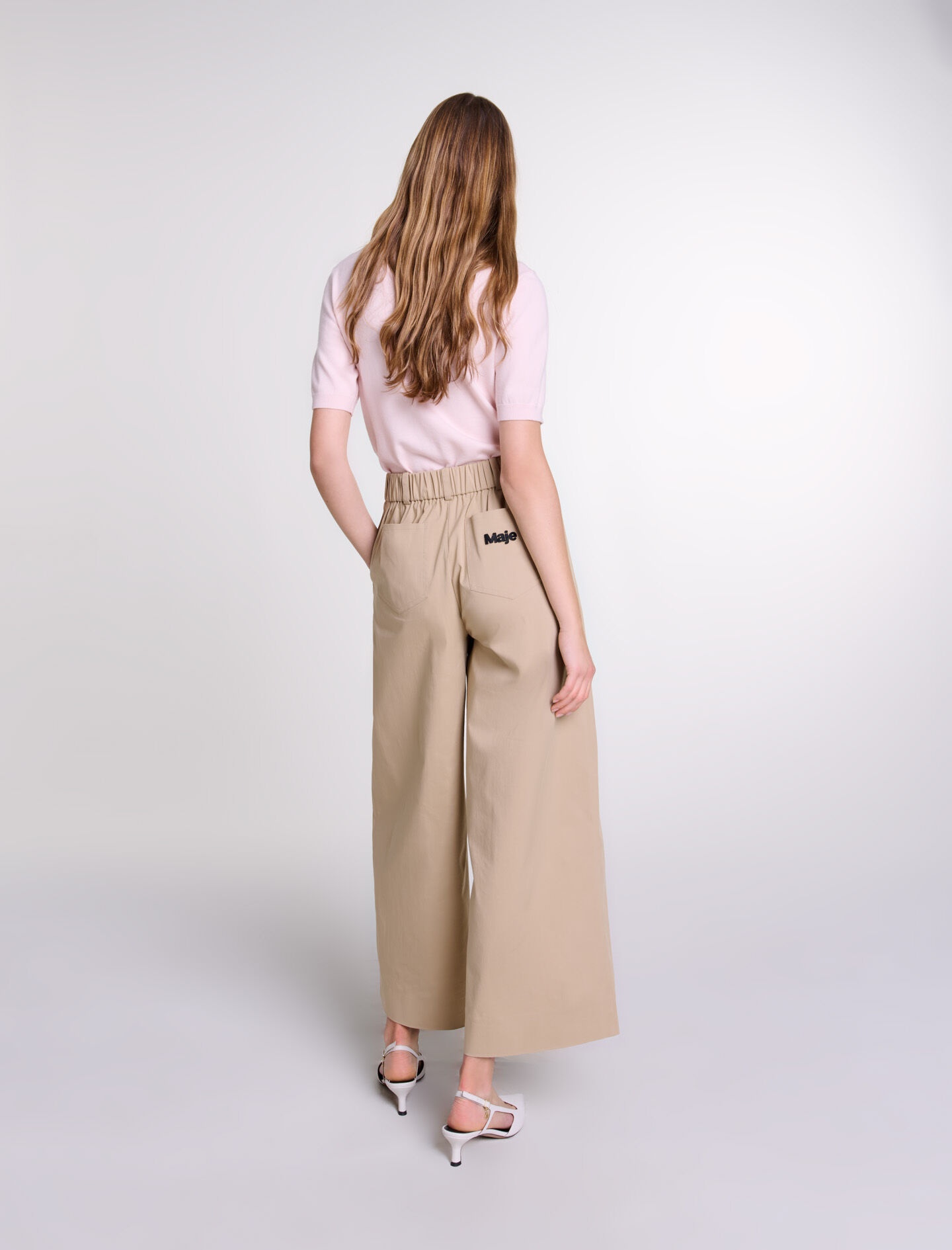 Wide-leg cotton trousers - 4