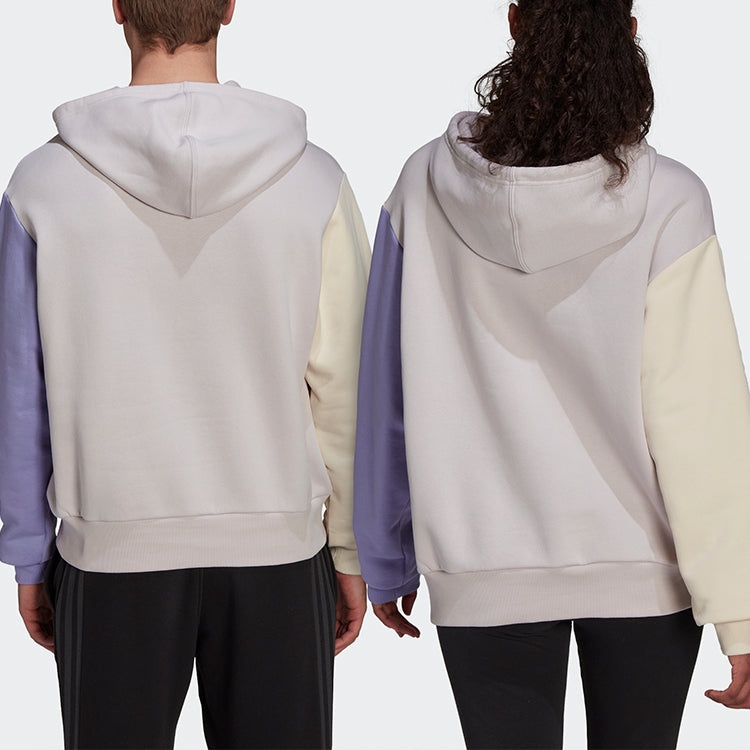 adidas U Fl Hd Casual Sports Colorblock hooded Long Sleeves Couple Style Purple HU0414 - 3