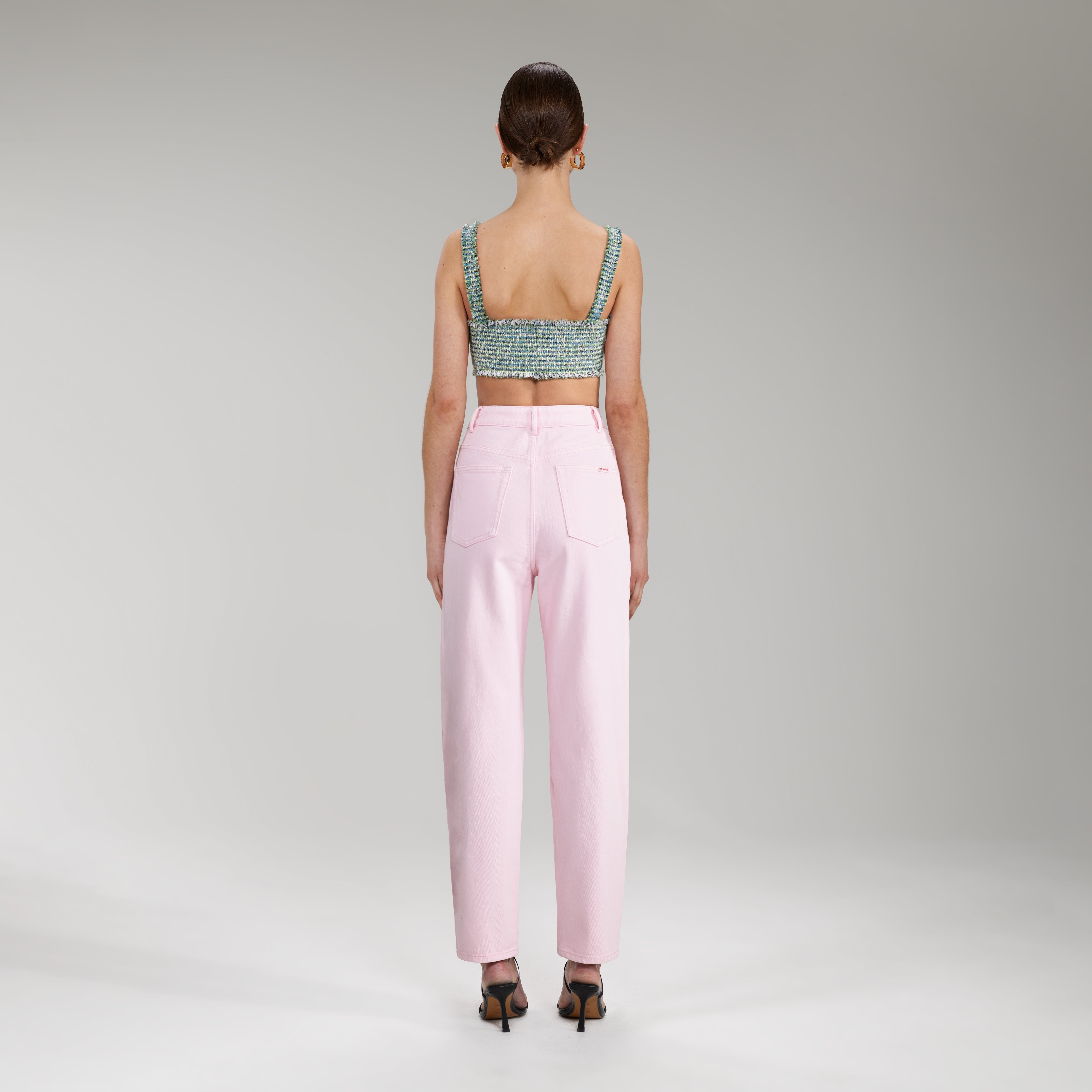 Light Pink Denim Straight Leg Jeans 28" - 3