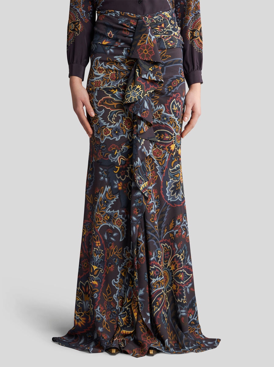 STRETCH SABLE PAISLEY SKIRT - 2