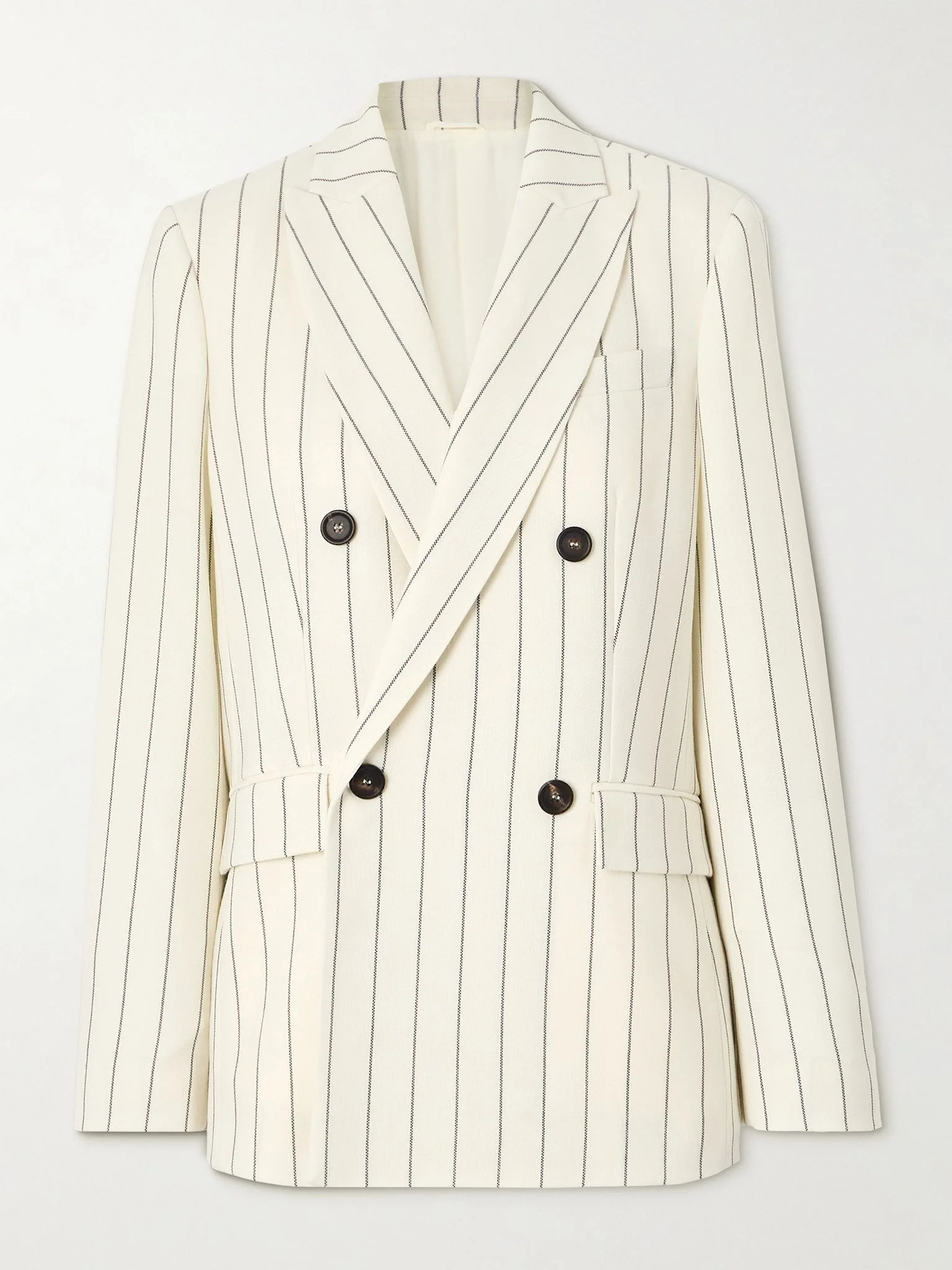 Panama pinstriped grain de poudre wool blazer White - 1