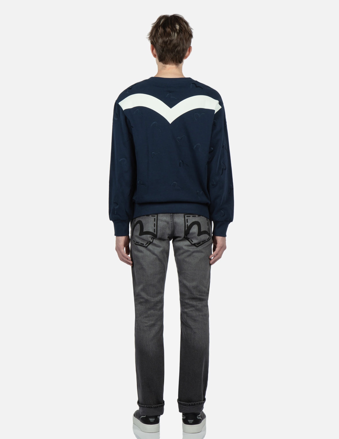 Seagull Pocket Print Slim Fit Jeans #2010 - 5
