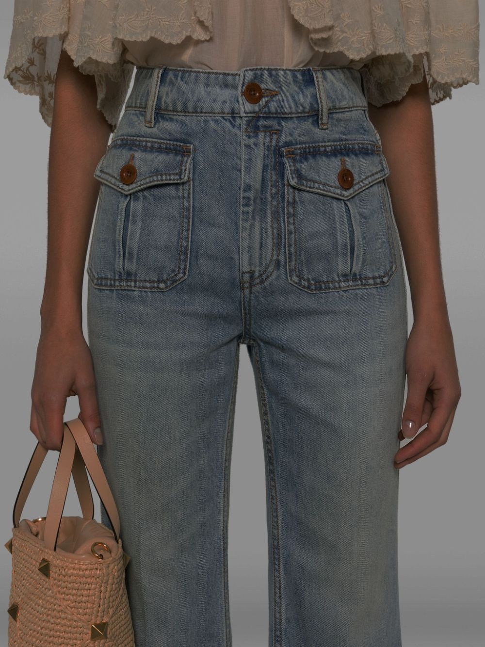 flared cropped jeans - 5