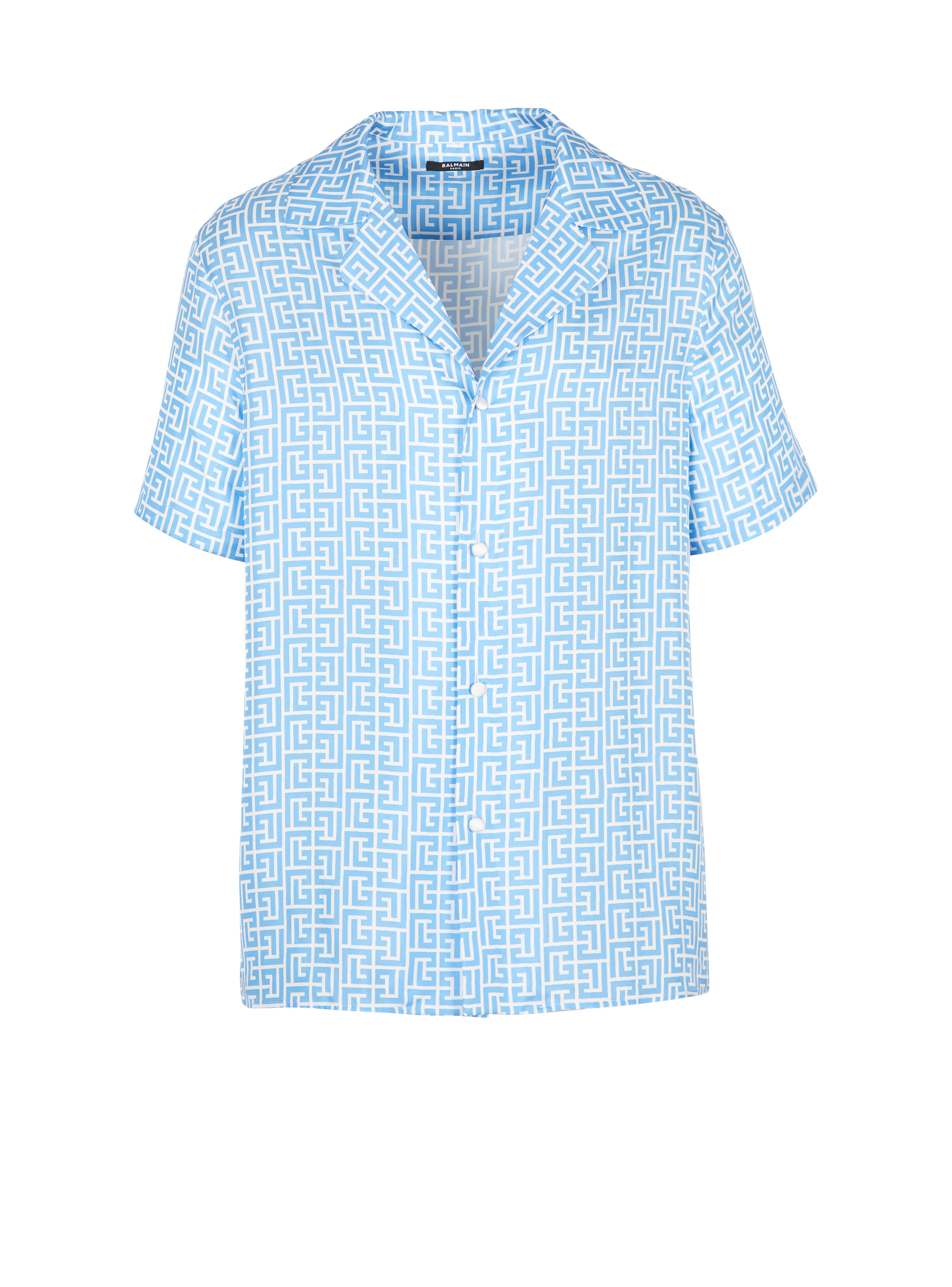 Monogram print satin shirt - 1