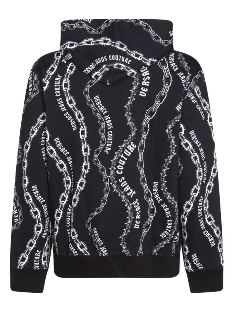 VERSACE JEANS COUTURE logo-print cotton hoodie outlook