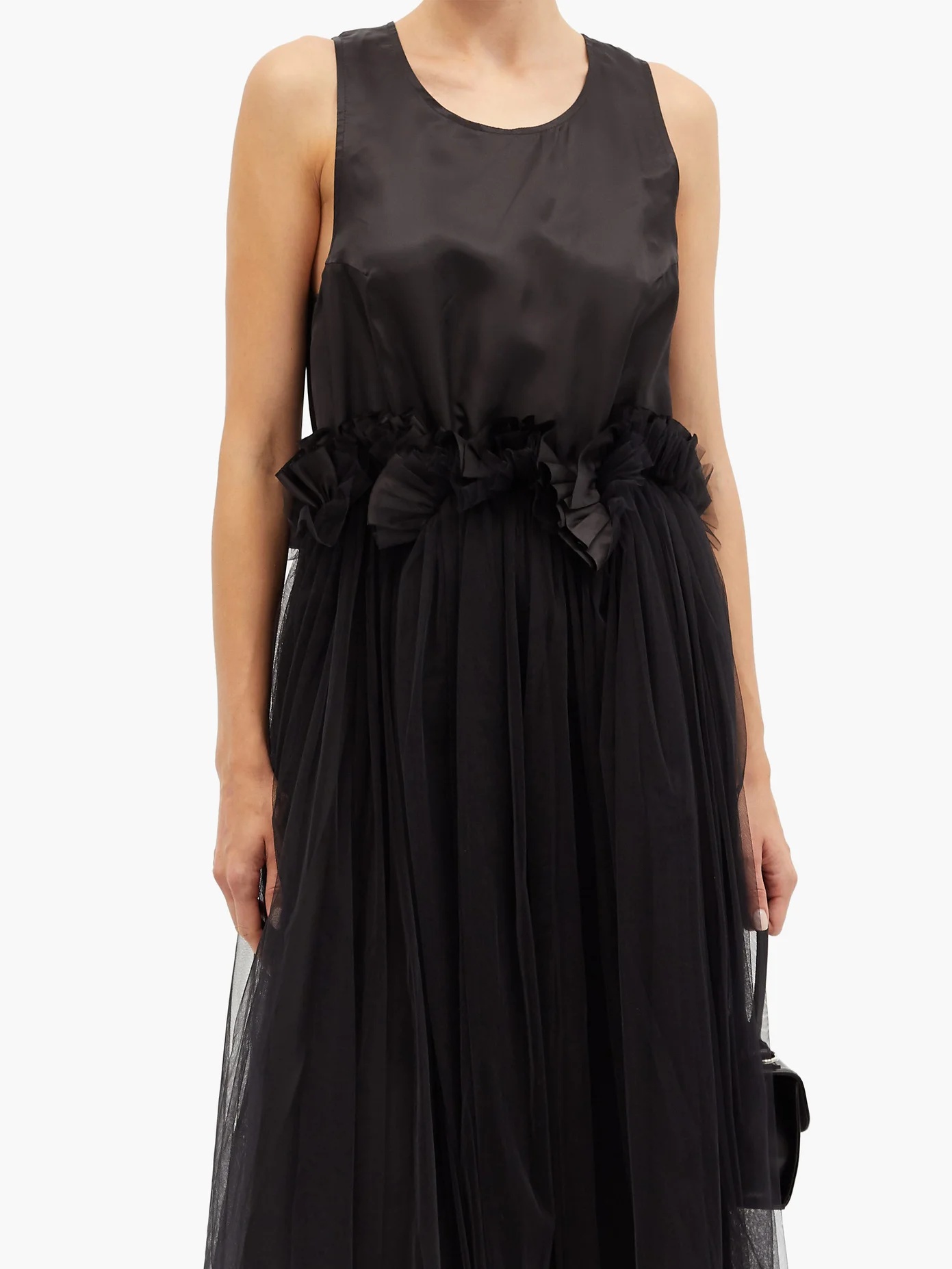 Ruffled satin and tulle dress - 6