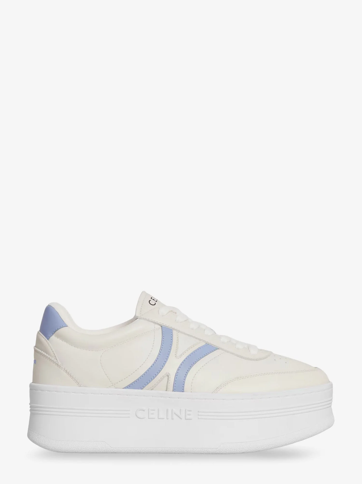 Celine Leather Block Sneakers With Triomphe Logo On The Back - 1