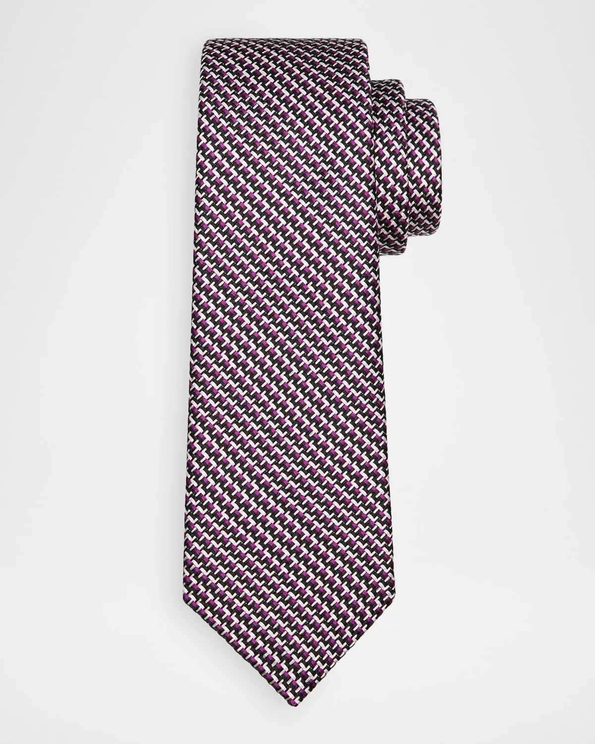 Men's Tricolor Woven Silk Tie - 1