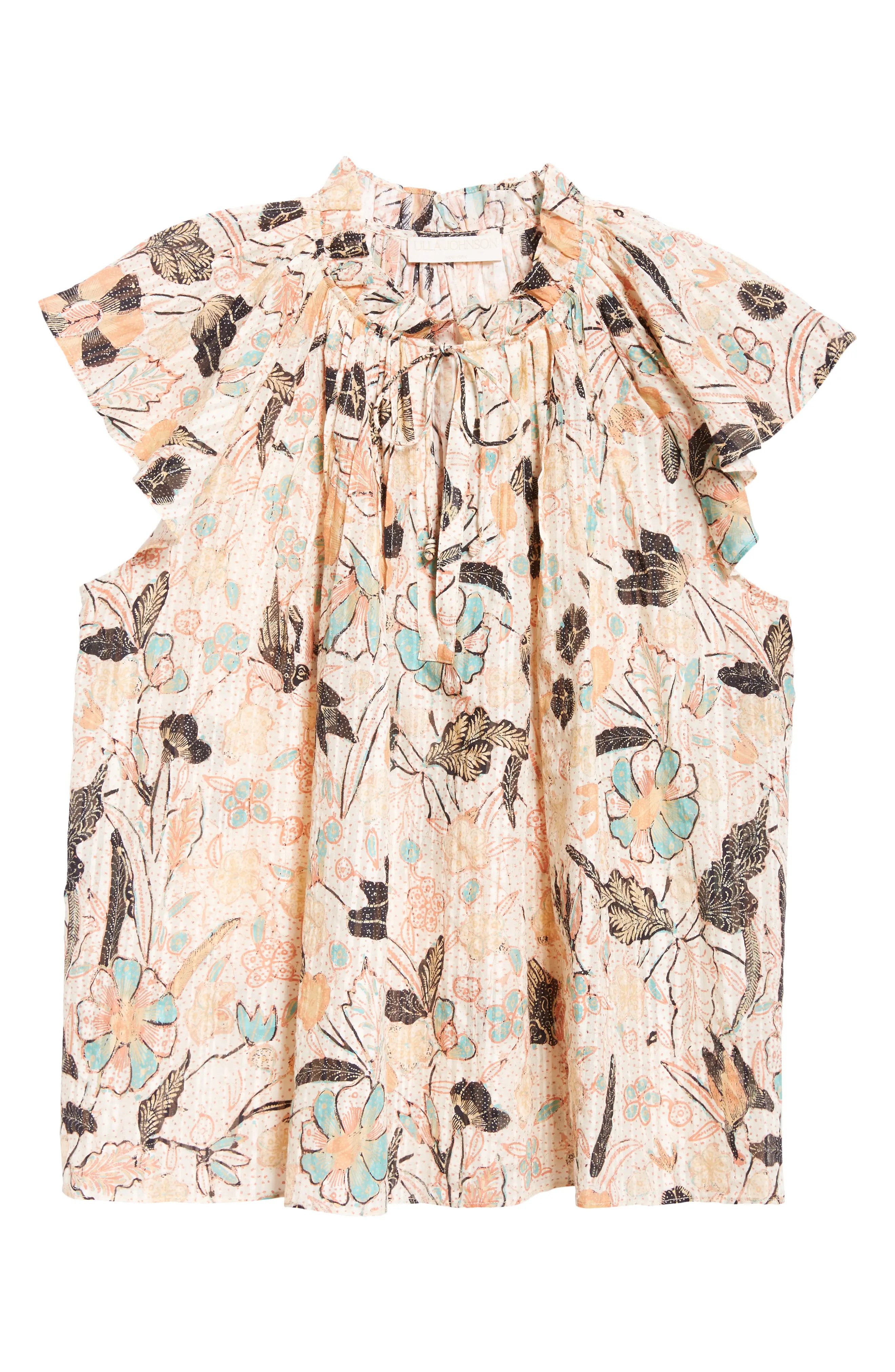 Cleo Floral Print Tie Neck Top - 6