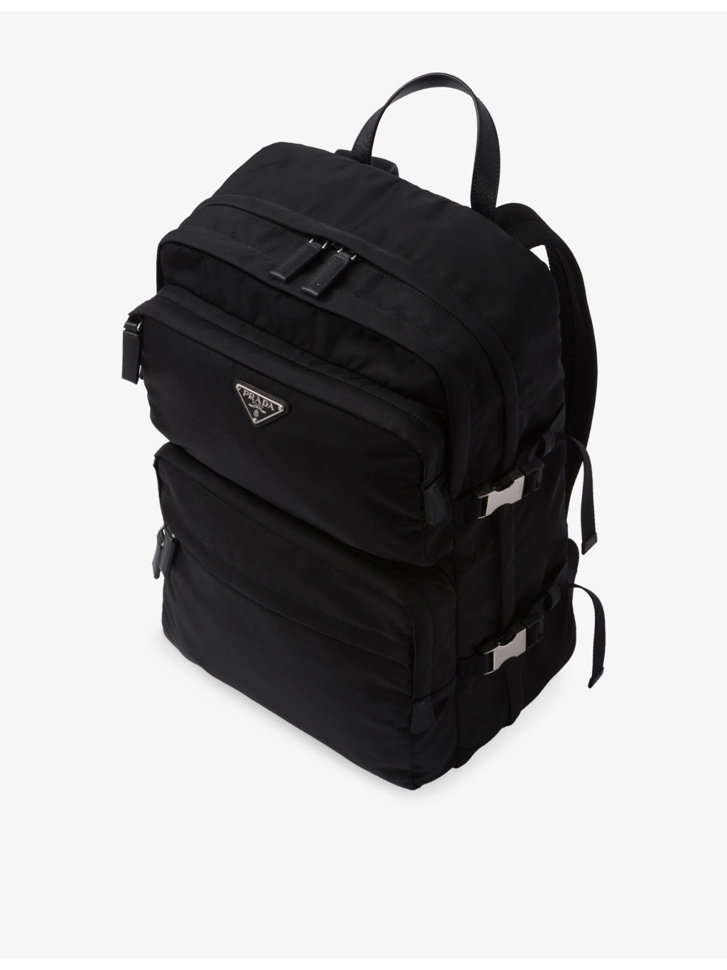 Brand-Plaque Nylon and Saffiano-Leather Backpack - 5