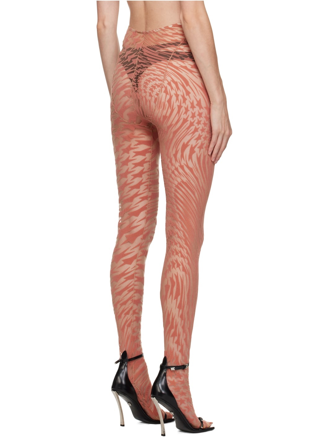 Pink Flocked Leggings - 3